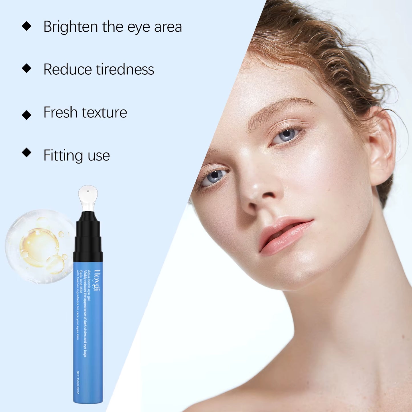 Refreshing Eye Gel for Reducing Dark Cicles and Eye Bags Brighten Eye Area anti Eye Bags Relieve Tiredness Nicotinamide Eye Care